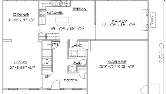 The Red Oak 1229 - 3 Bedrooms and 2 Baths | The House Designers - 1229